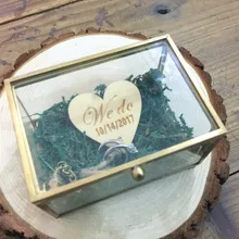 Стеклянная коробка для колец обручальные ювелирные изделия