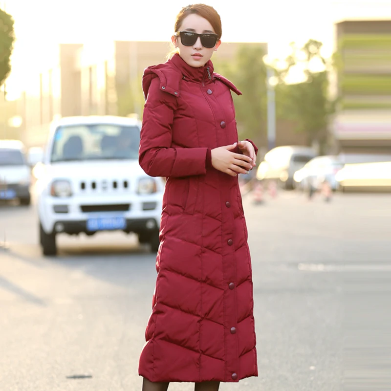 2018 Winter Coat Women Down Jacket long sections Slim Hooded Parka Winter Large size Coat Waist Thicken Mulheres Outerwear XY485