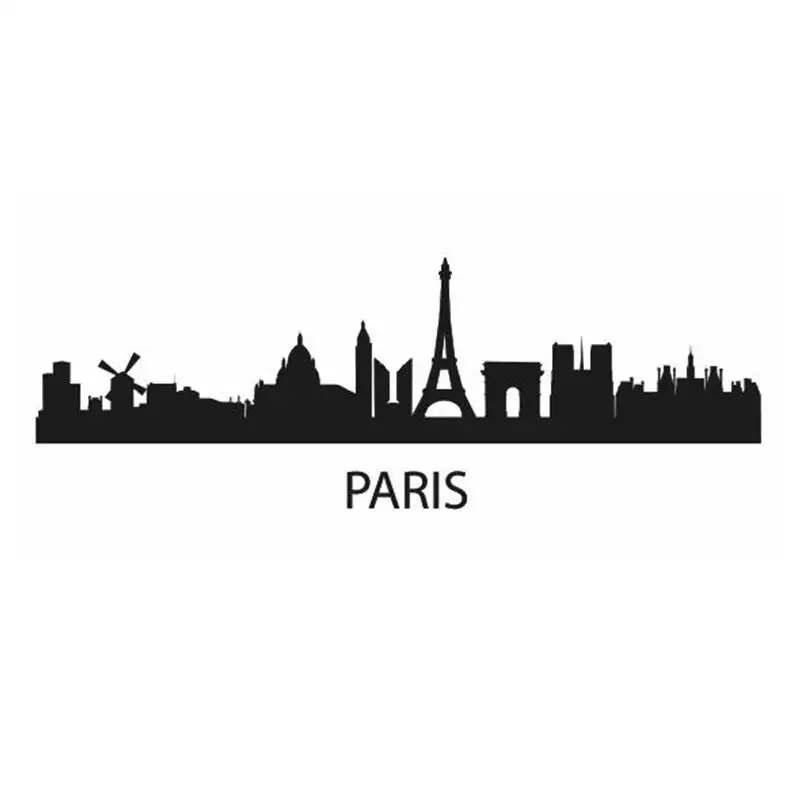 DCTAL Париж Город наклейка ориентир Skyline стены стикеры s эскиз наклейки плакат Parede домашний декор Стикеры