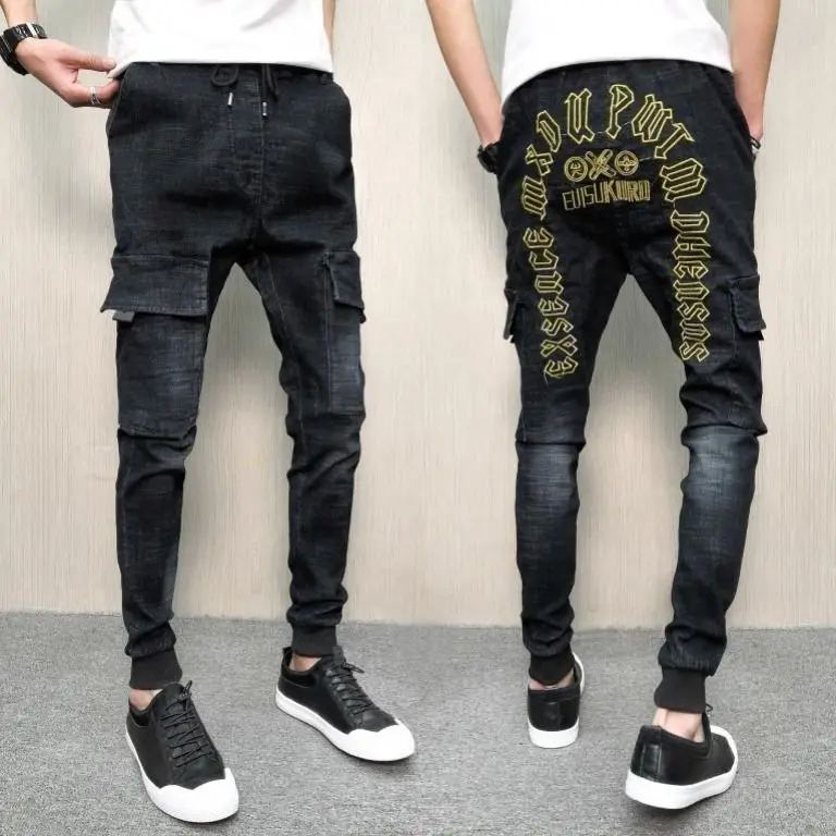 

New stretch jeans, men's and Korean versions body trim leggings social spirits boys pants students leggings jeans men