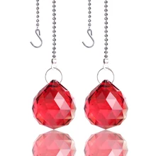 H& D 2 комплекта 30 мм красный хрустальный шар Призма Тяговая цепь Удлинительный разъем потолочный светильник вентилятор цепь домашнее свадебное украшение подарки