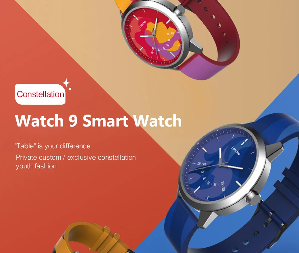 Lenovo Watch 9 Смарт-часы Созвездие серии 5ATM водонепроницаемый стальной корпус светящийся указатель фитнес-трекер шагомер калории