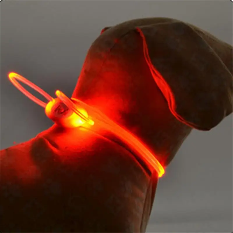 Светодиодный ошейник для собак, регулируемый водонепроницаемый светящийся светильник для собак, щенков в ночное время - Цвет: Оранжевый