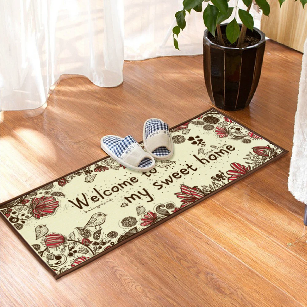 

Yazi Long Kitchen Welcome Door Mat Funny Doormats Flower Carpet For Outdoor Entrance Front