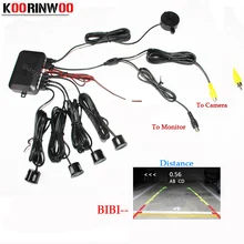 Koorinwoo двухъядерный процессор Видеосистема автомобильный парковочный датчик обратный резервный Радар 4 сигнал тревоги Показать расстояние на дисплее датчик