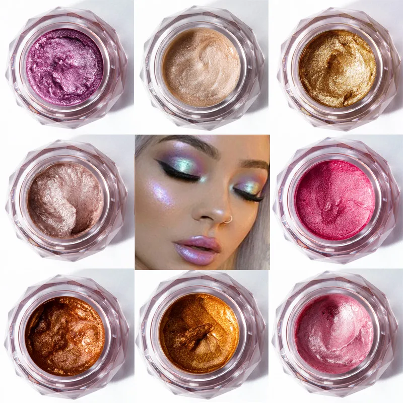 

Face Highlighter Mermaid Jelly Gel Glitter Eyeshadow Glow Body Festival illuminator Makeup Gold Liquid Highlighter Face Bronzer