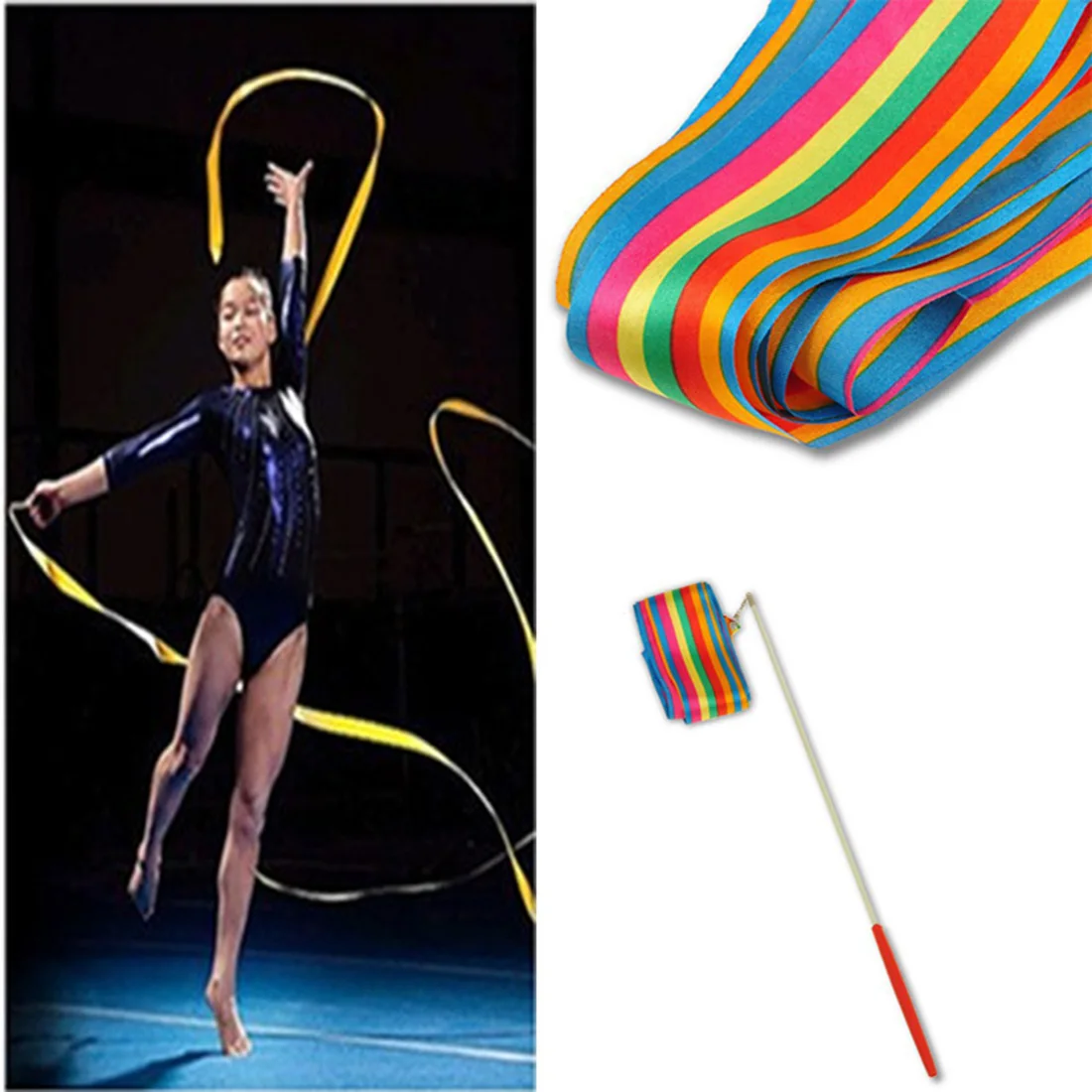 Brand New 1Pcs 4M Dance Ribbon Gym Rhythmic Gymnastics Art Gymnastic