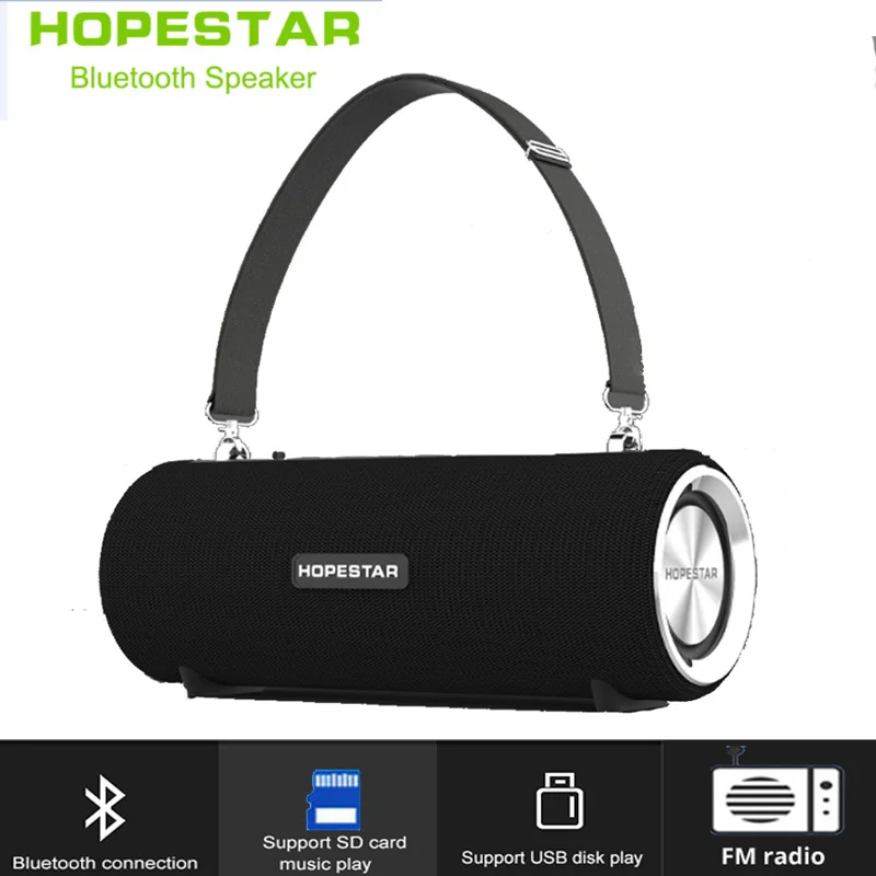 Hopestar беспроводной Bluetooth динамик наружные водонепроницаемы переносной динамик Колонка музыкальный плеер Саундбар система центр с fm-радио