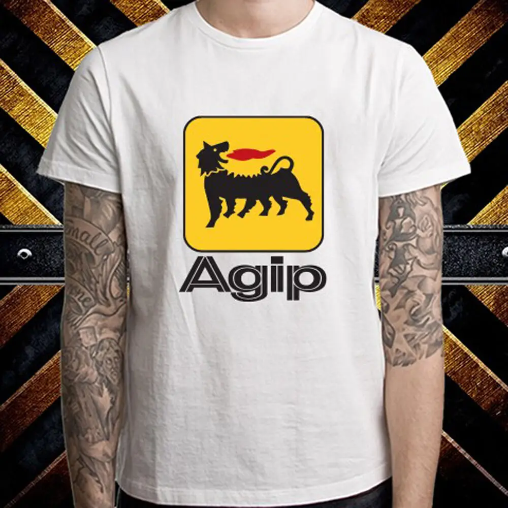 AGIP Racing Oil Company логотип мужская Белая Футболка размер S до 3XL