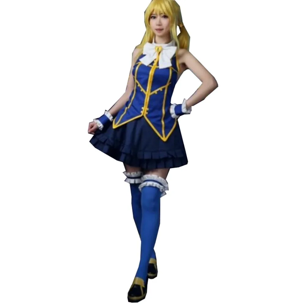 2019 аниме Fairy Tail Косплэй костюм Люси хартфилия с низким вырезом на спине из