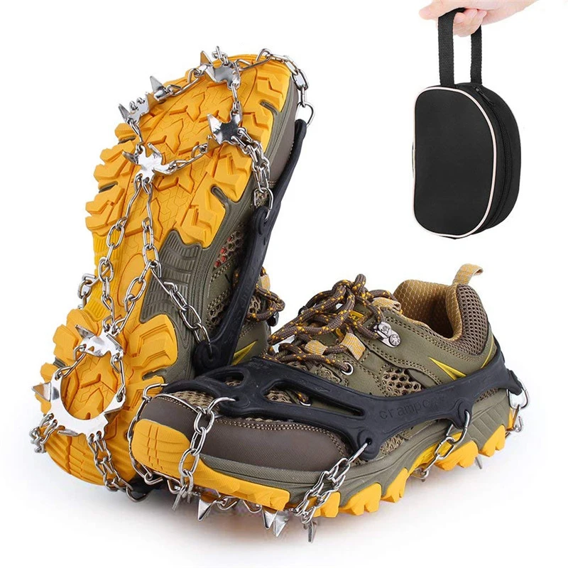 18 Teeth Anti Skid Snow Ice Climbing Shoe Spikes Grip Non slip Shoe
