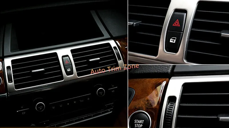 

1 PCS Stainless Steel Silver Interior Center Air Outlet Diffuser Vent Trim For BMW X5 E70 2008-2013