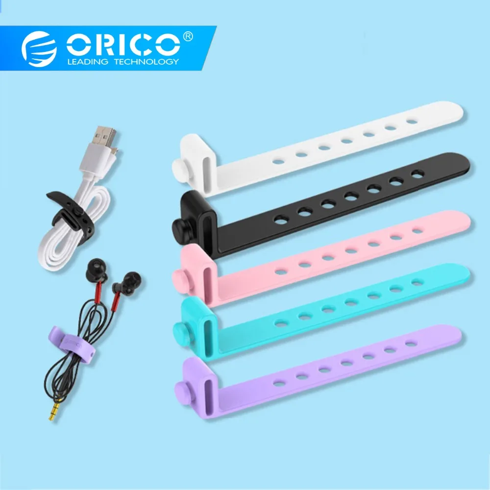 

ORICO Silicone USB Cable Organizer Wire Winder Holder Earphone Mouse Cord Clip Protector For HDMI Aux Office Desktop Management