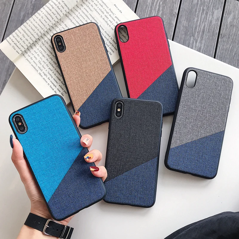 

XBXcase Retro Spliced Color Case for iPhone 7 6 6S 8 Plus TPU+PU Soft Fashion Case For iPhone XR XS MAX X S Matte Back Cover