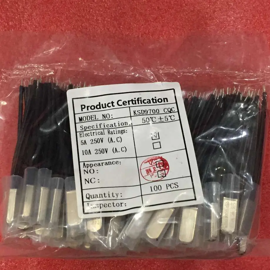 Тепловая защита двигателя вентилятора KSD9700 250В/5А 50C градусный температурный