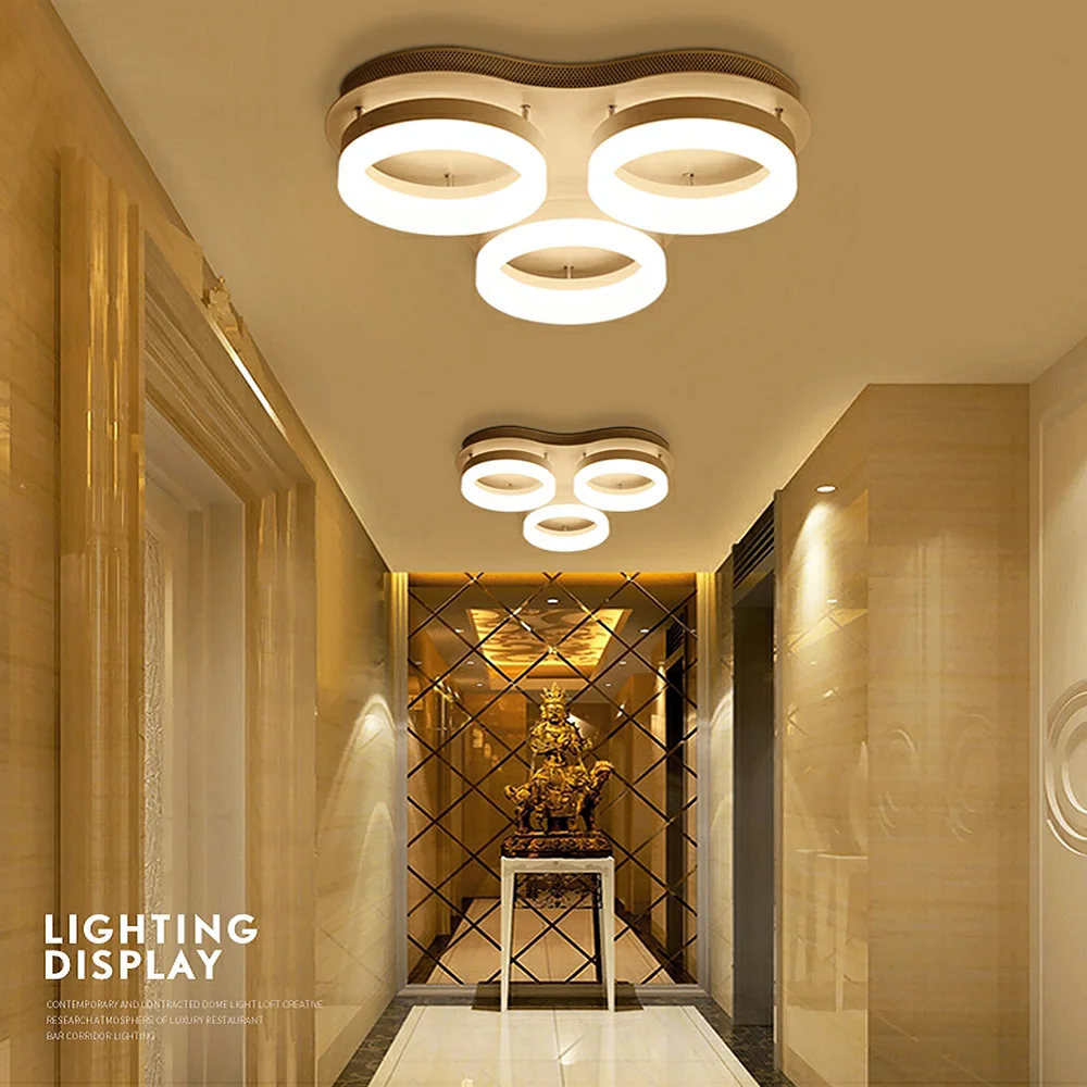 

Surface mounted LED ceiling light for Aisle bathroom support AC 85-265V With White iron body round shape home Lamps