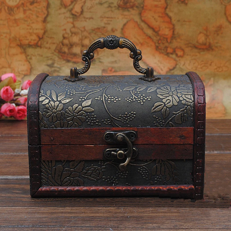 

Caja madera Organizer wooden box Jewelry Cosmetic American style storage box make up organizer containers lacquer rectangle