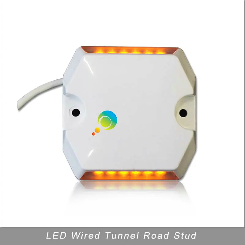 

DC12V or DC24V yellow LED light tunnel wired road stud plastic shell waterproof road marker for sale