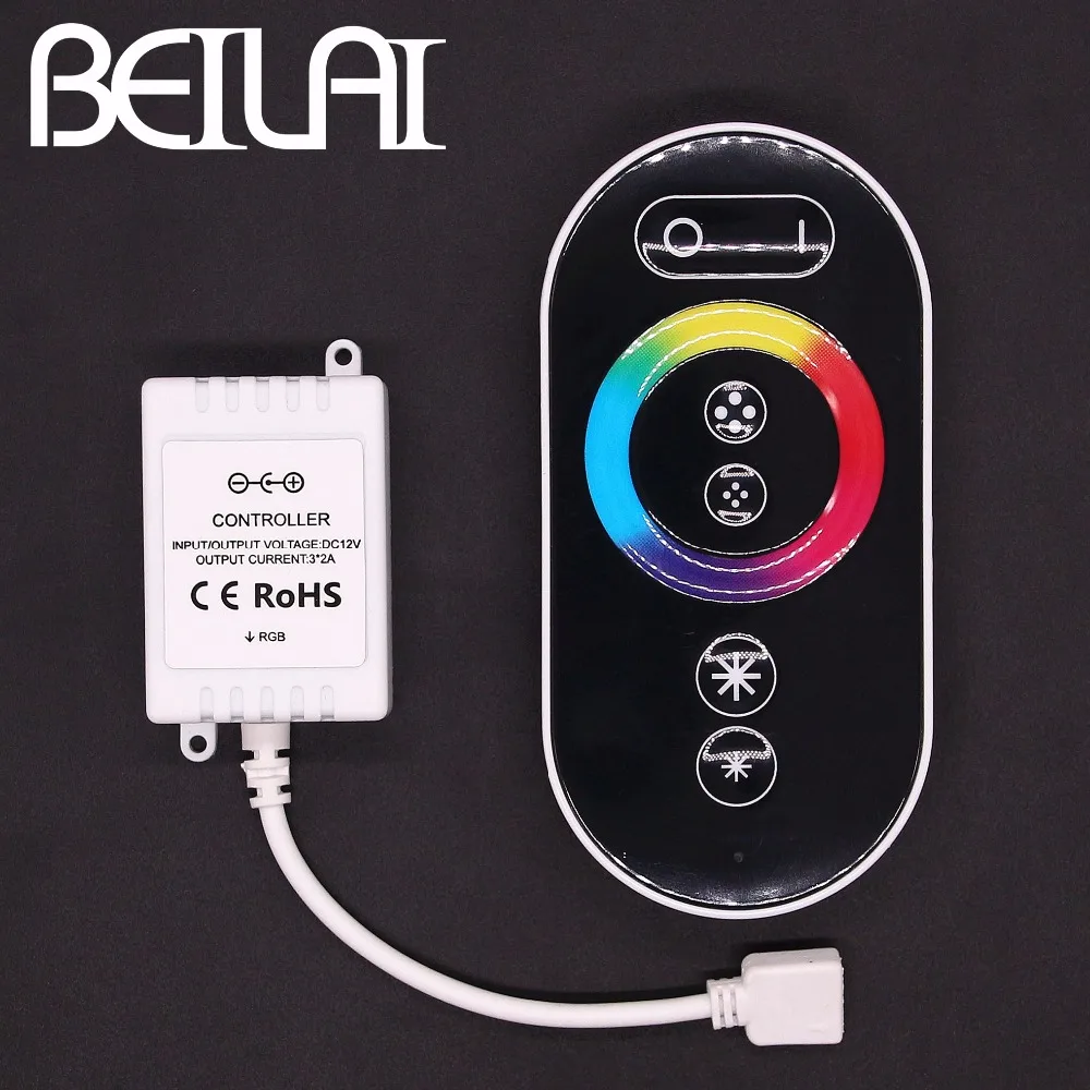 

DC 12V 6A LED RGB Controller Touch 6Key Color Ring RF Remote Control For SMD 5050 2835 3528 RGB LED Strip Lights