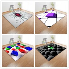 Нордический стиль 3D геометрические блоки узор мягкие ковры для гостиной спальни большой размер напольный коврик для чаепития против скольжения напольный коврик/коврик