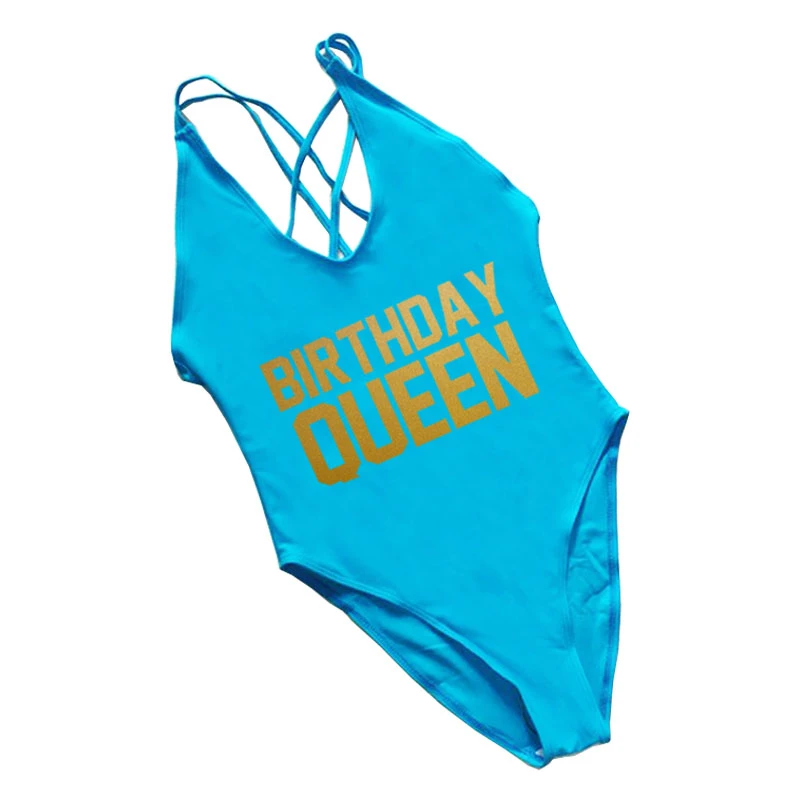 Вечерние женские купальные костюмы, цельные купальные костюмы, женские купальные костюмы на заказ с надписью «День рождения», одноцветные купальные костюмы, сексуальные монокини