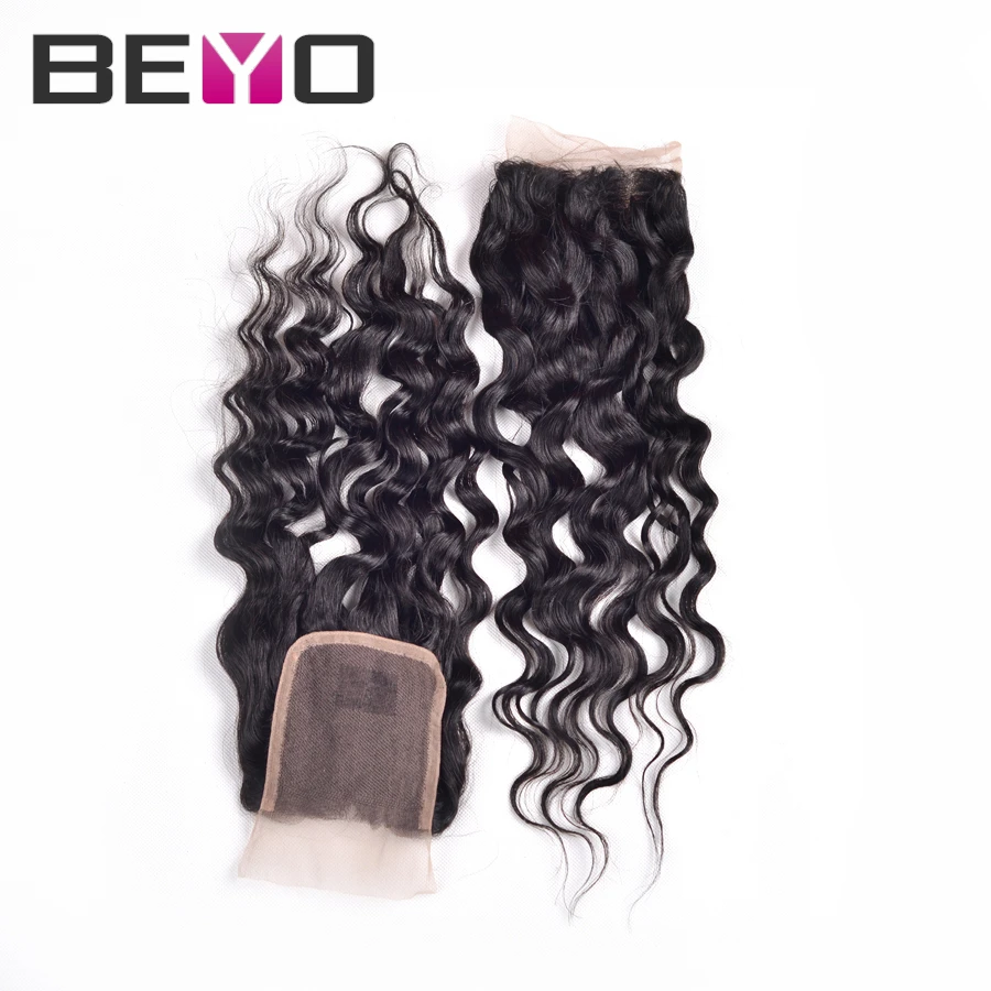 alt7A natural wave lace closure brazilian curly virgin hair brazilian  closure wet and wavy virgin brazilian hair soft human hair
