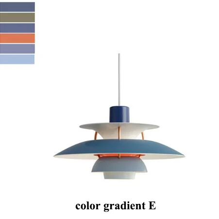 Скандинавские светодиодные люстры, освещение для столовой, разноцветная металлическая светодиодная подвесная люстра, Светильники для гостиной, подвесные светильники - Цвет абажура: color gradient E