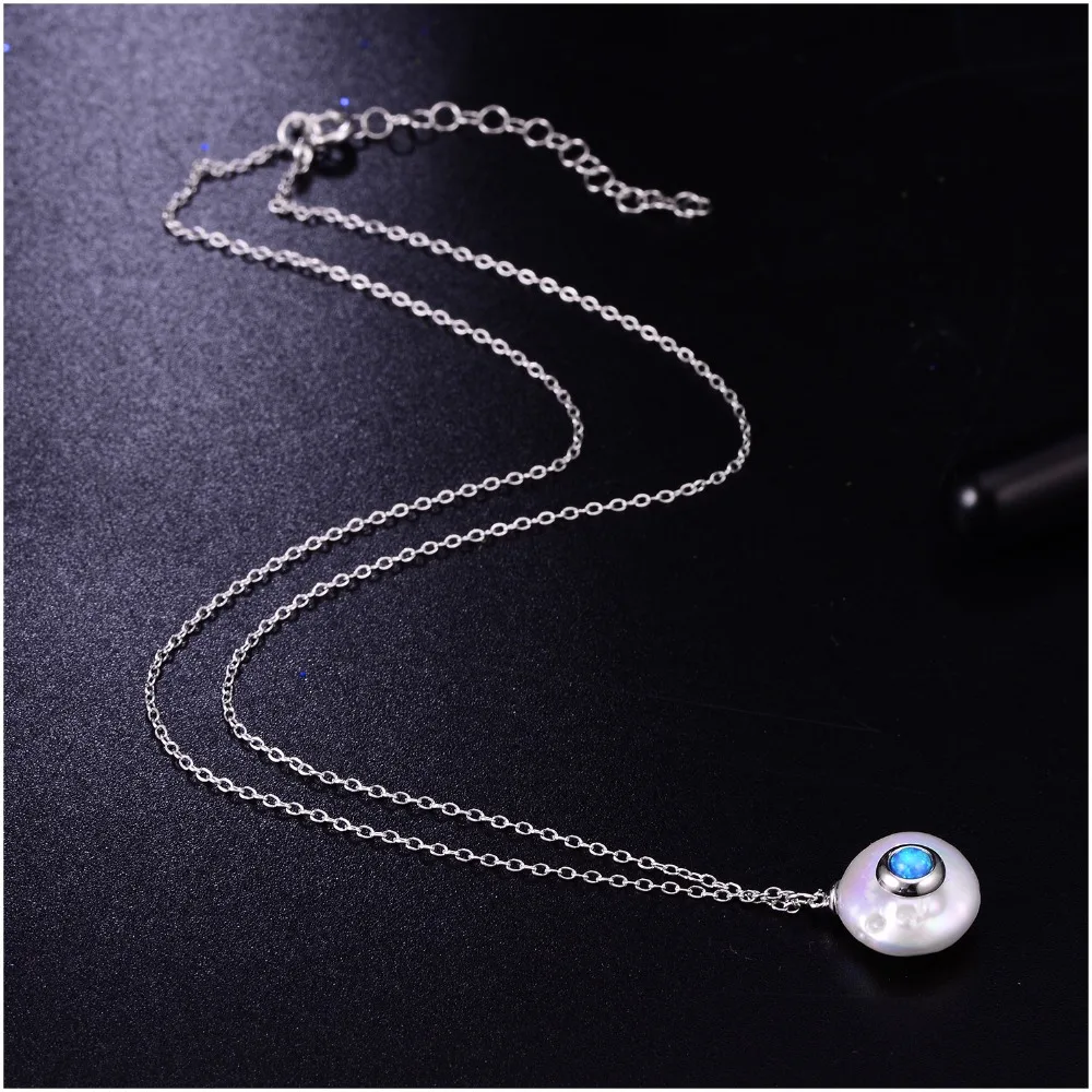 Hongye 2020 New Fashion Freshwater Pearl Necklace Women 925 Sterling Silver Chain 12mm Pearl Pendant Jewelry Necklace For Gift - Image 3