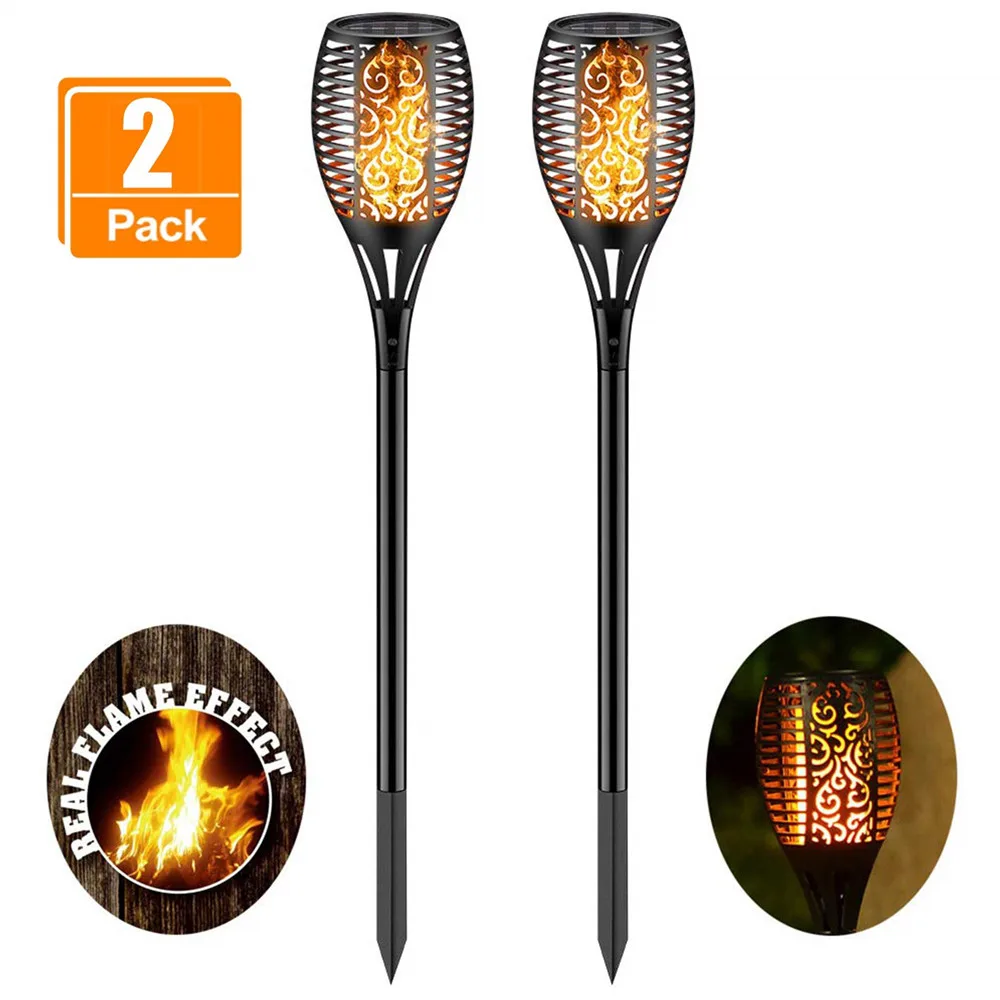 

Solar Tiki Torch Light - Waterproof Flickering Flames Torch Solar Lights 96 LEDs Landscape Lights for Garden Lawn Lamp