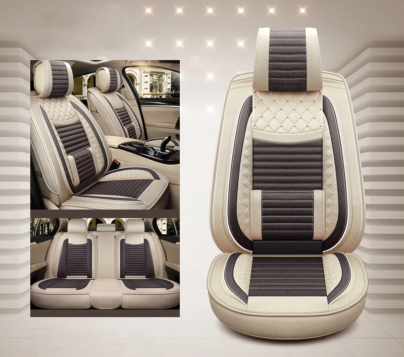 Льняная ткань сиденья пригодный для chevrolet kia opel volvo ford opel bmw x5 внутренние аксессуары, сиденье чехлы авто stylin - Название цвета: BROWN
