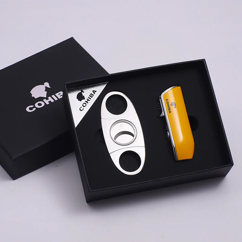 COHIBA острый сигарный Нож металлический ветрозащитный 3 струйный газовый факел