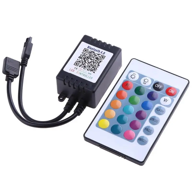 Mini Bluetooth светодиодный контроллер + 24-кнопочный пульт Управление для полосы света