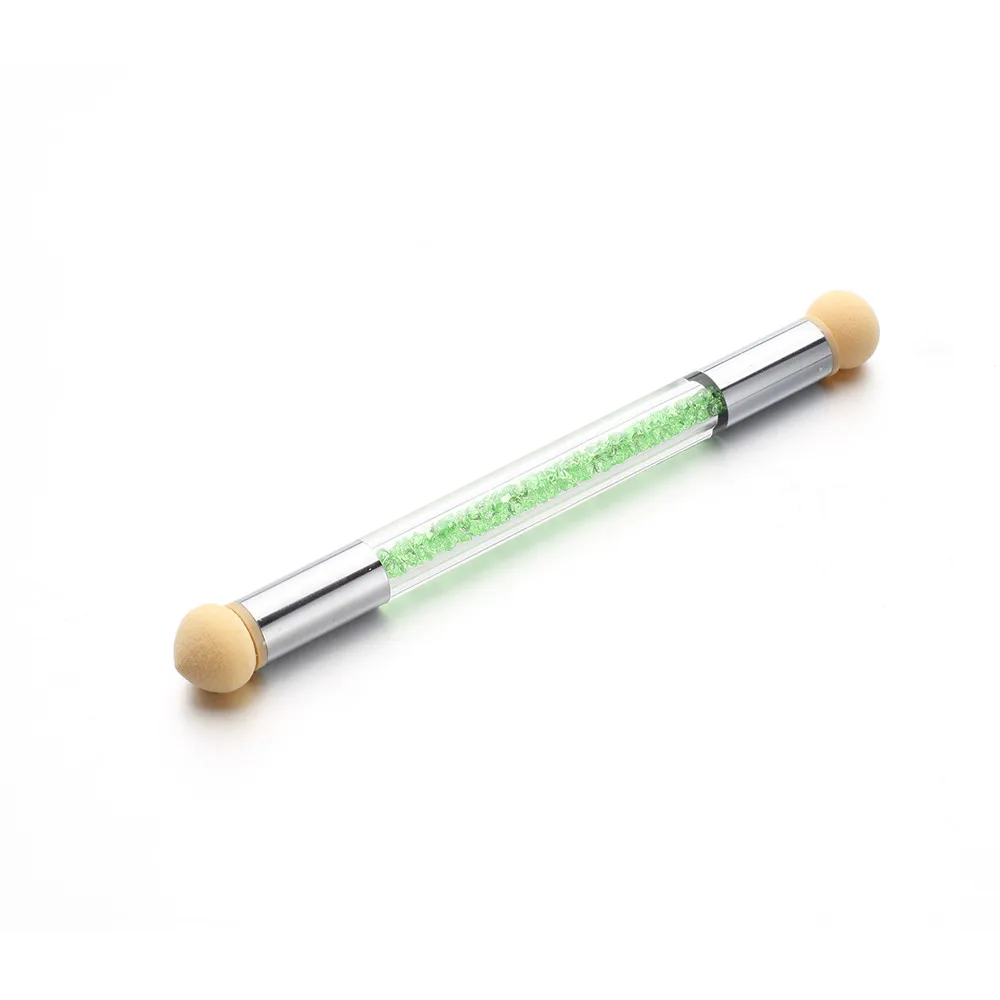 

Set Glitter Powder Picking Dotting Gradient Pen Brush + 6 Sponge Nail Art Tools aluminum + plastic pen + sponge head 5.23