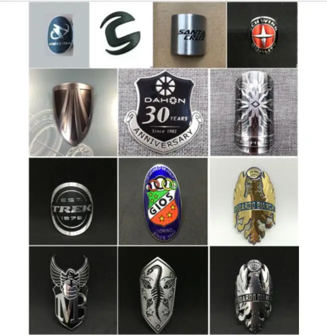 BMX Bicycle Frame Metal Alloy Head Badge Bike Fixed Gear Tube Decals