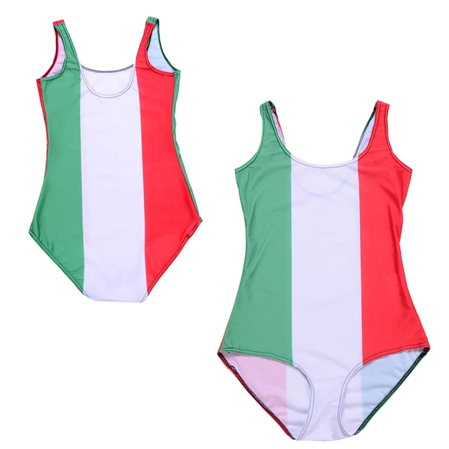 Flag Of Italy One Piece Swimsuit Red White Green Stripes Swimwear Flag Of Italy One Piece Swimsuit Red White Green Stripes Swimwear Bathing Suit Swim Wear Italian National Backless Monokini