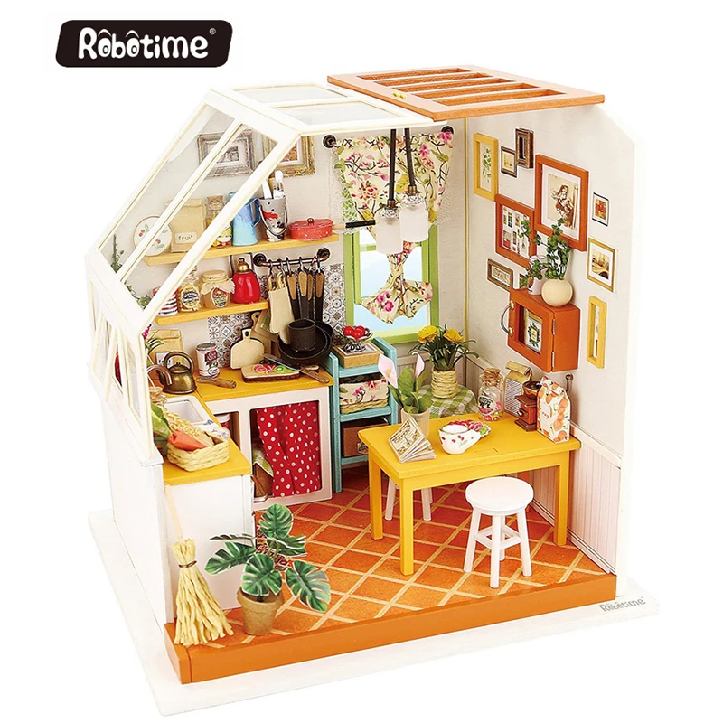

Robotime DIY Doll House Miniatura with Furniture Wooden Doll Houses Miniature Toy for Children Home Decor Craft for Gift DG105