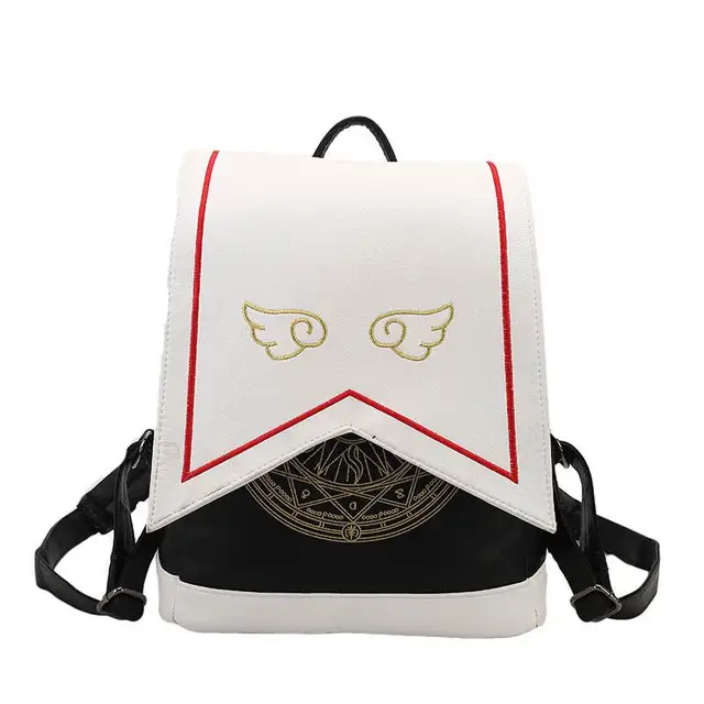 Kawaii Backpack With Angel Wings Pu 
