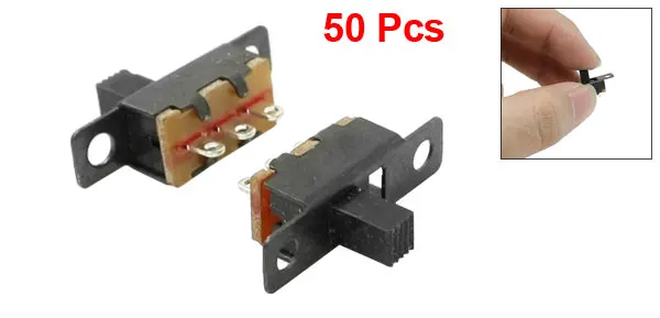 50 Pcs 6 Solder Lug Pin ONOFF 2 Position Panel Mount Slide Switch (2)