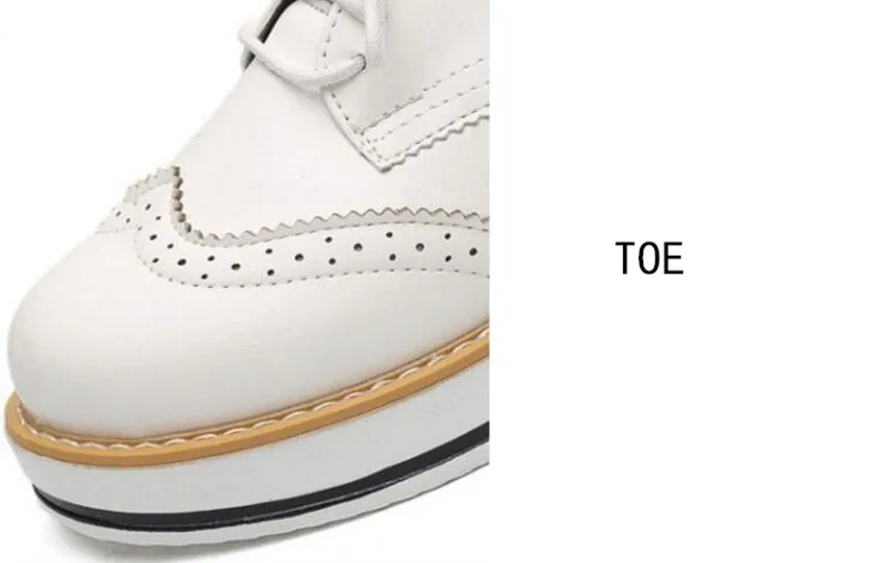 COOTELILI Women Flats Brogue Shoes Fashion Creepers Shoes Woman PU Leather Creepers 4cm heel Platform Women Shoes 35-39 (11)