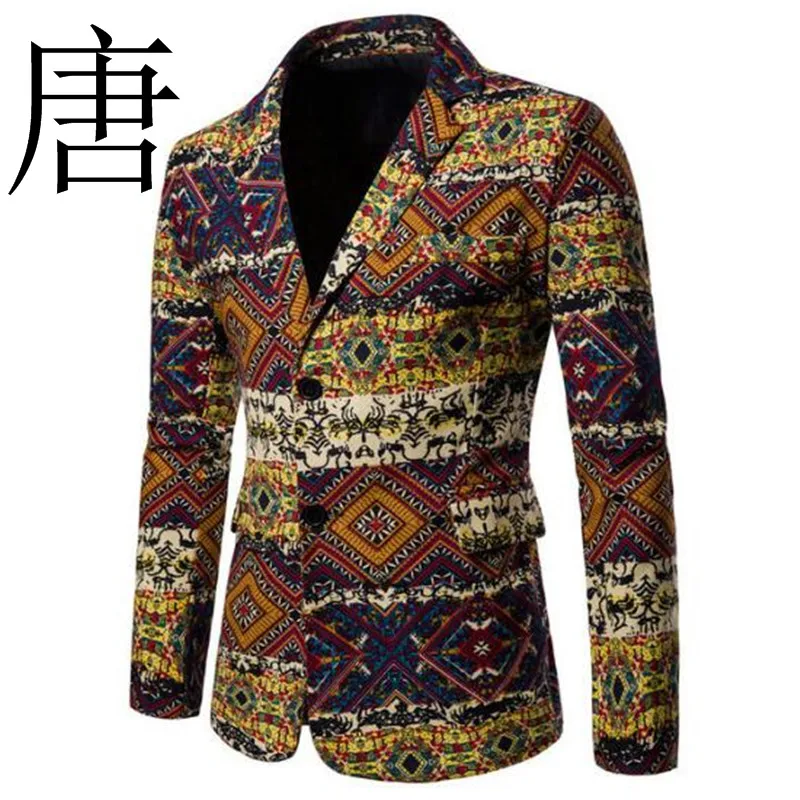 Tang cool новинка 2019 брендовая деловая мужская куртка из хлопка и льна с принтом