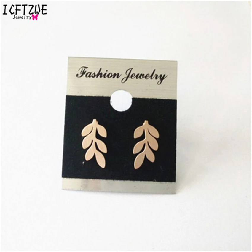 DIANSHANGKAITUOZHE Gold Silver Vintage Leaf Stud Earrings for Women Men Bijoux Stainless Steel Brincos De Festa Trendy Jewelry