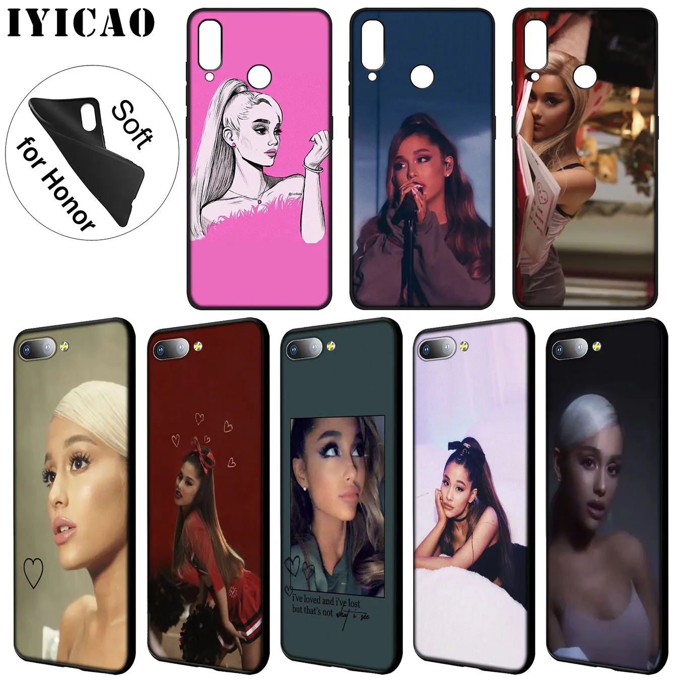 Пикантные ультратонкие Чехлы Ariana Grande для Huawei Y9 Y7 Y6 Prime 2019 Honor 20 8C 8X 8 9 9X 10 Lite 7C 7X 7A Pro |