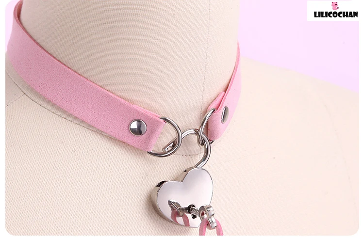 Handmade Sexy PU Choker Punk Rock Heart lock Metal Leather Collar BDSM Bondage Necklace Neckband Sex Toys for women |