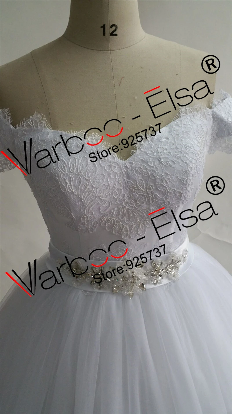 VARBOO_ELSA2018 новейшее Элегантное свадебное платье с открытыми плечами кристаллами