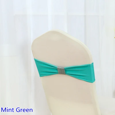 Цвет фуксия Tie Группы лайкра кресло створки галстук-бабочка лента для Свадебная вечеринка банкет украшения с блестящей ленты