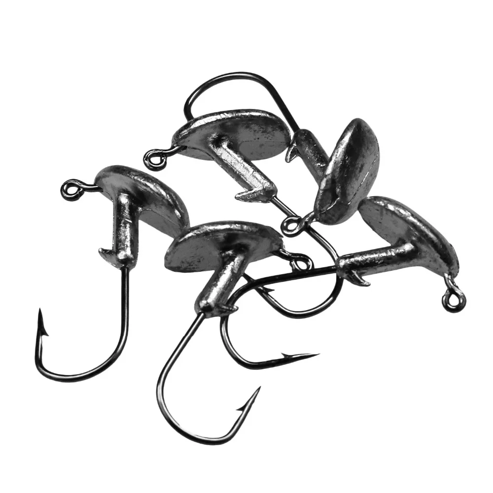 5pcs/lot Jump Jig Head Fishing Hook 3.5g 5g 7g 10g 14g Tumbler Anti-hanging grass Lead Head Fishing Hooks Soft Lure Tackle
