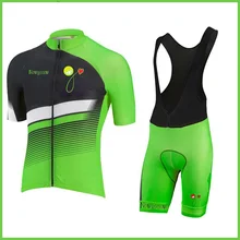 Горячий Зеленый JIASHUO велосипед pro road Team велосипед Pro велосипедные наборы/одежда Джерси+ черный нагрудник шорты дышащий 3D гелевый коврик