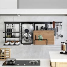 Black Kitchen Organizer Rack Aluminum Alloy Kitchen Rack Wall Hanging Dish Rack Drain Bowl Shelf Holder Kitchen Storage Tools