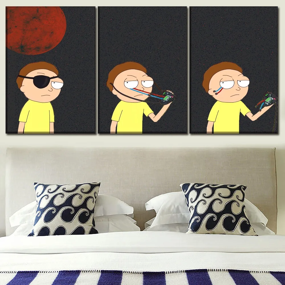 Картина рик и морти на холсте