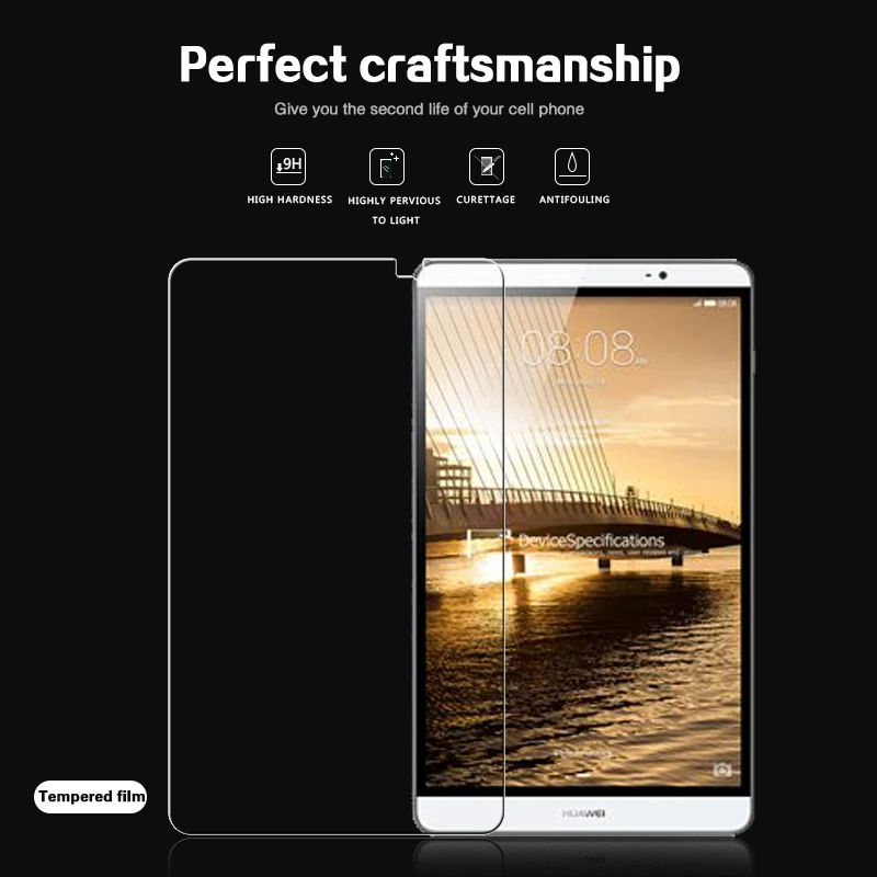 

Ultra Thin Tempered Glass film For Huawei Mediapad M2 801L 802L 803L 8.0" Tablet Toughness Front Sreen Protective Film